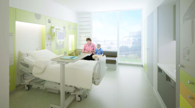 Architect impression of bedroom in New Children's Hospital